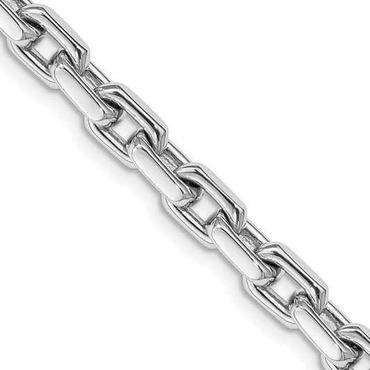 14K White Gold 5.3mm Hand-polished Fancy Link Chain