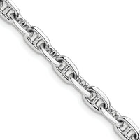 14k White Gold 5.1mm Hand-polished Fancy Link Chain