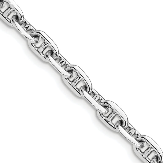 14k White Gold 5.1mm Hand-polished Fancy Link Chain