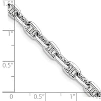 14k White Gold 5.1mm Hand-polished Fancy Link Chain
