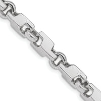 14k White Gold 6.6mm Hand-polished Fancy Link Chain