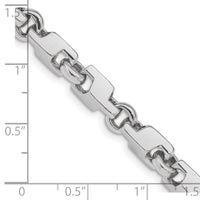 14k White Gold 6.6mm Hand-polished Fancy Link Chain