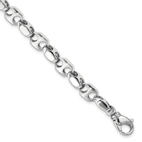 14k White Gold 7.2mm Hand-polished Fancy Link Bracelet