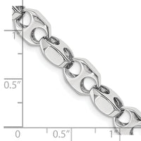 14k White Gold 7.2mm Hand-polished Fancy Link Chain