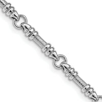 14k White Gold 3.5mm Hand-polished Fancy Link Chain