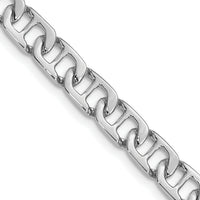 14k White Gold 6.5mm Hand-polished Fancy Anchor Link Chain