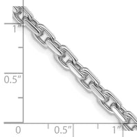 14k White Gold 4.2mm Hand-polished Fancy Link Chain