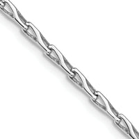 14K White Gold 2.75mm Hand-polished Fancy Link Chain