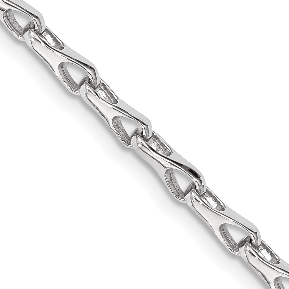 14k WG Hand Polished 3.5mm Fancy Link Chain