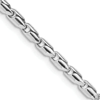 14k WG Hand Polished 3mm Fancy Link Chain