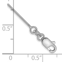 14k White Gold .6mm Octagonal Snake Chain Anklet
