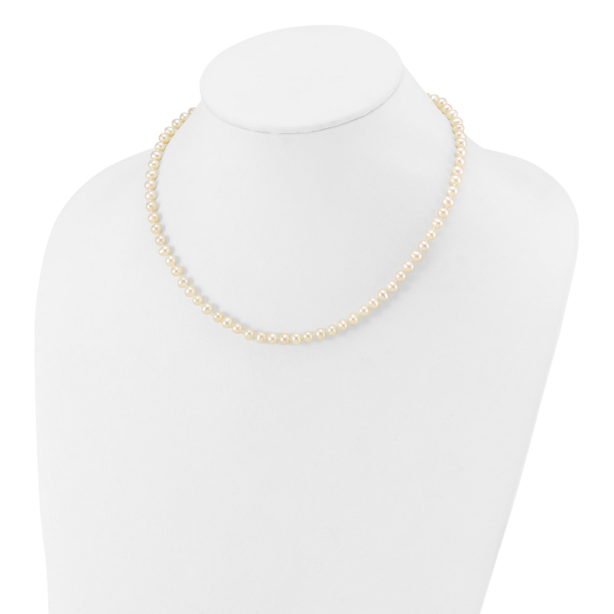 14k 4-5mm White Near Round Freshwater Cultured Pearl Necklace