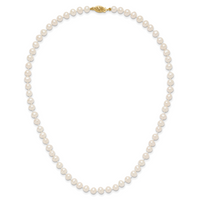 14k 5-6mm White Near Round Freshwater Cultured Pearl Necklace
