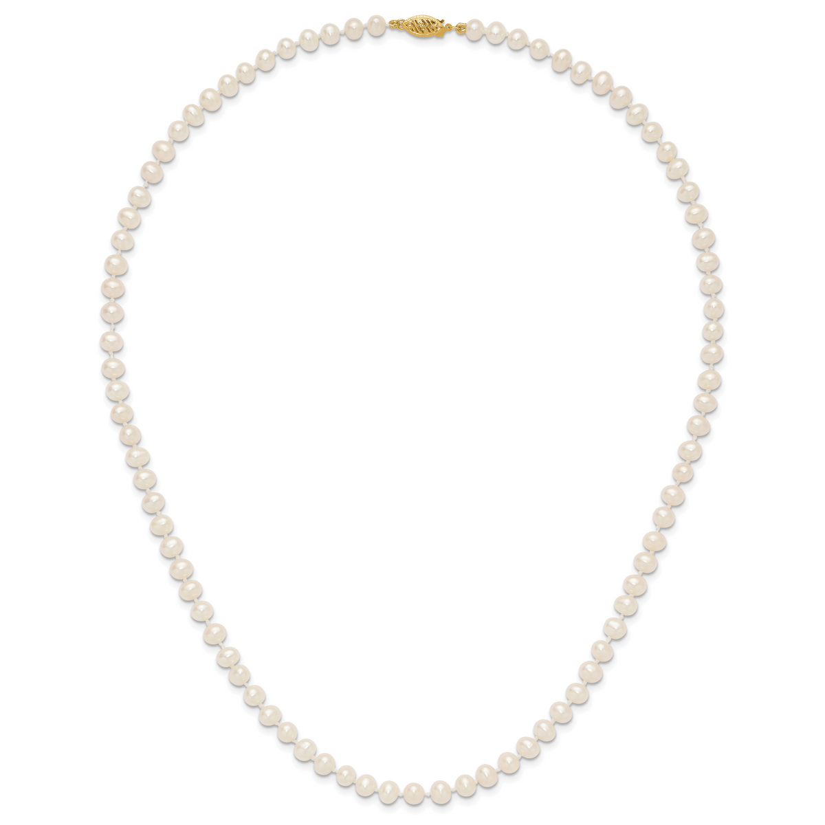 14k 5-6mm White Near Round Freshwater Cultured Pearl Necklace