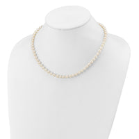 14k WG 5-6mm White Near Round Freshwater Cultured Pearl Necklace