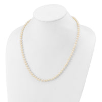 14k WG 5-6mm White Near Round Freshwater Cultured Pearl Necklace
