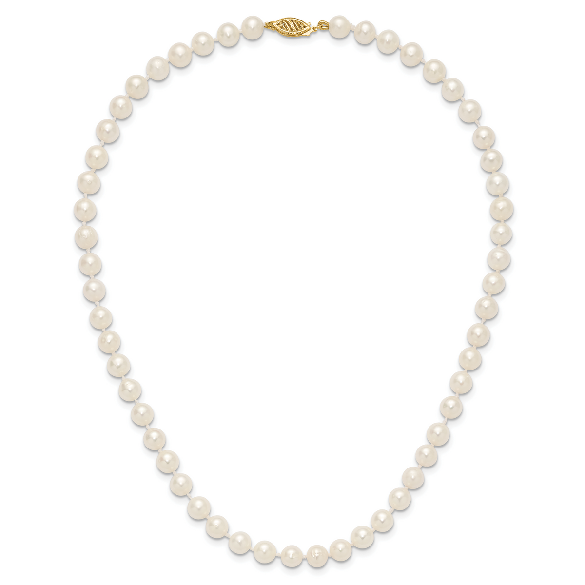 14k 6-7mm White Near Round Freshwater Cultured Pearl Necklace