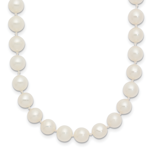 14k WG 6-7mm White Near Round Freshwater Cultured Pearl Necklace