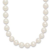 14k WG 6-7mm White Near Round Freshwater Cultured Pearl Necklace