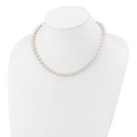 14k WG 6-7mm White Near Round Freshwater Cultured Pearl Necklace