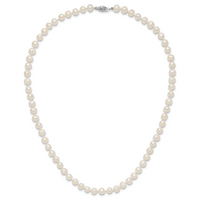 14k WG 6-7mm Near Rnd Wht Freshwater Cultured Pearl 18in Necklace