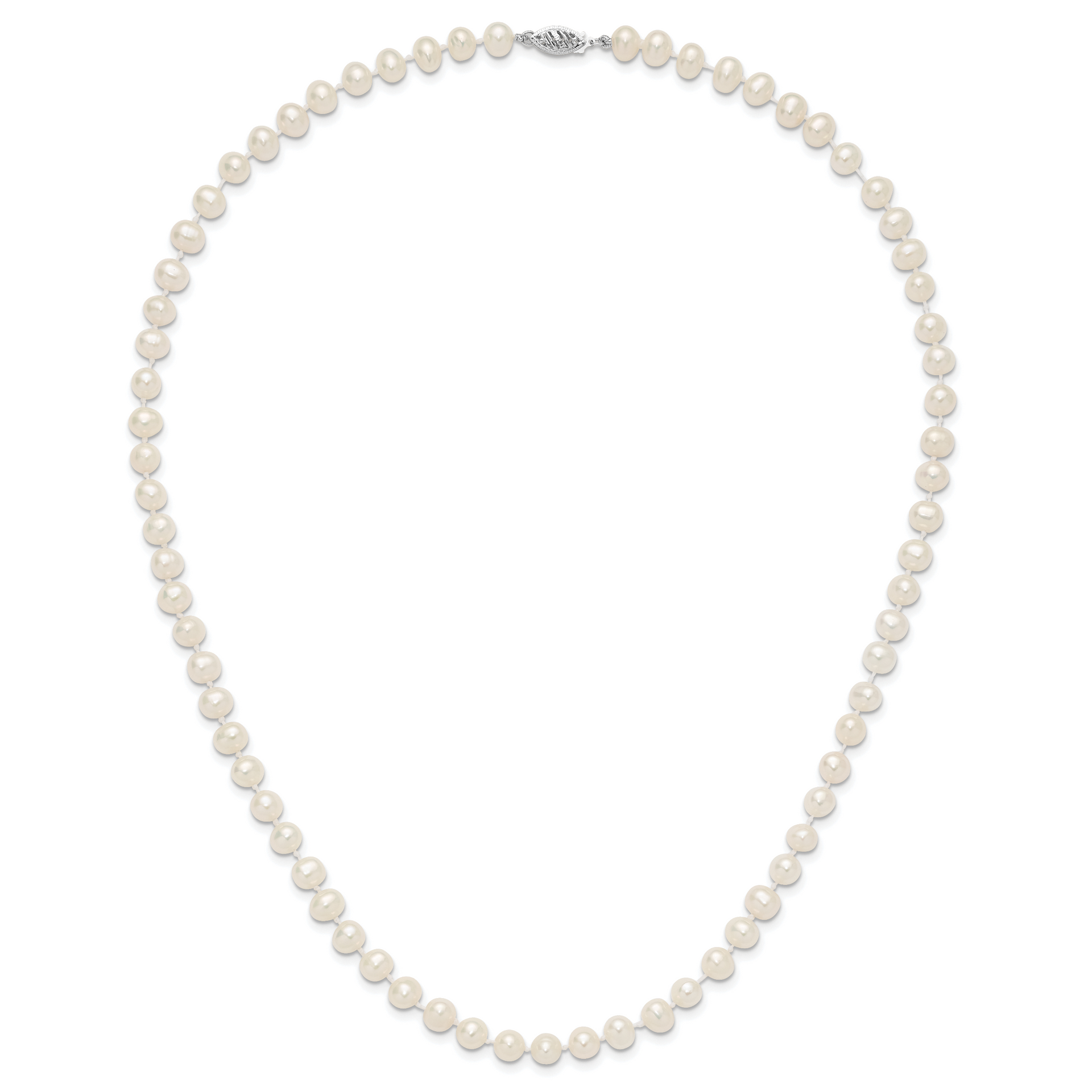 14k WG 6-7mm White Freshwater Cultured Pearl 20in Necklace