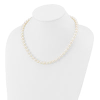 14k 7-8mm White Near Round Freshwater Cultured Pearl Necklace