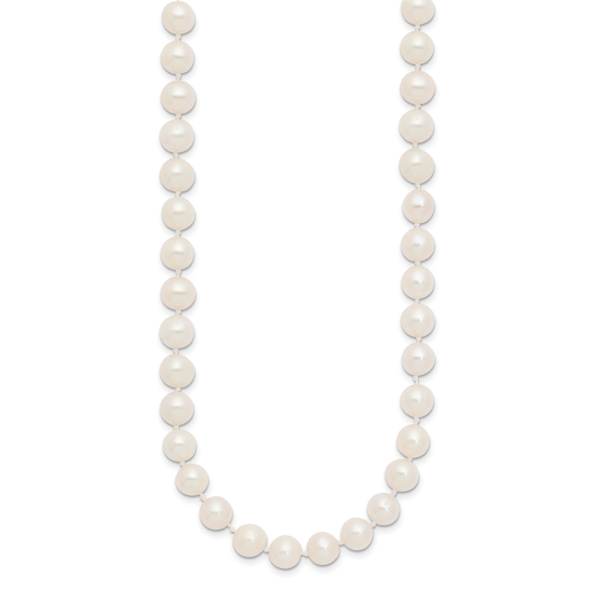 14k 7-8mm White Near Round Freshwater Cultured Pearl Necklace