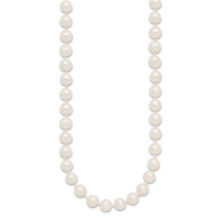 14k 7-8mm White Near Round Freshwater Cultured Pearl Necklace