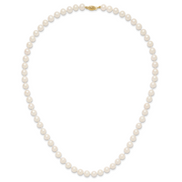 14k 7-8mm White Near Round Freshwater Cultured Pearl Necklace