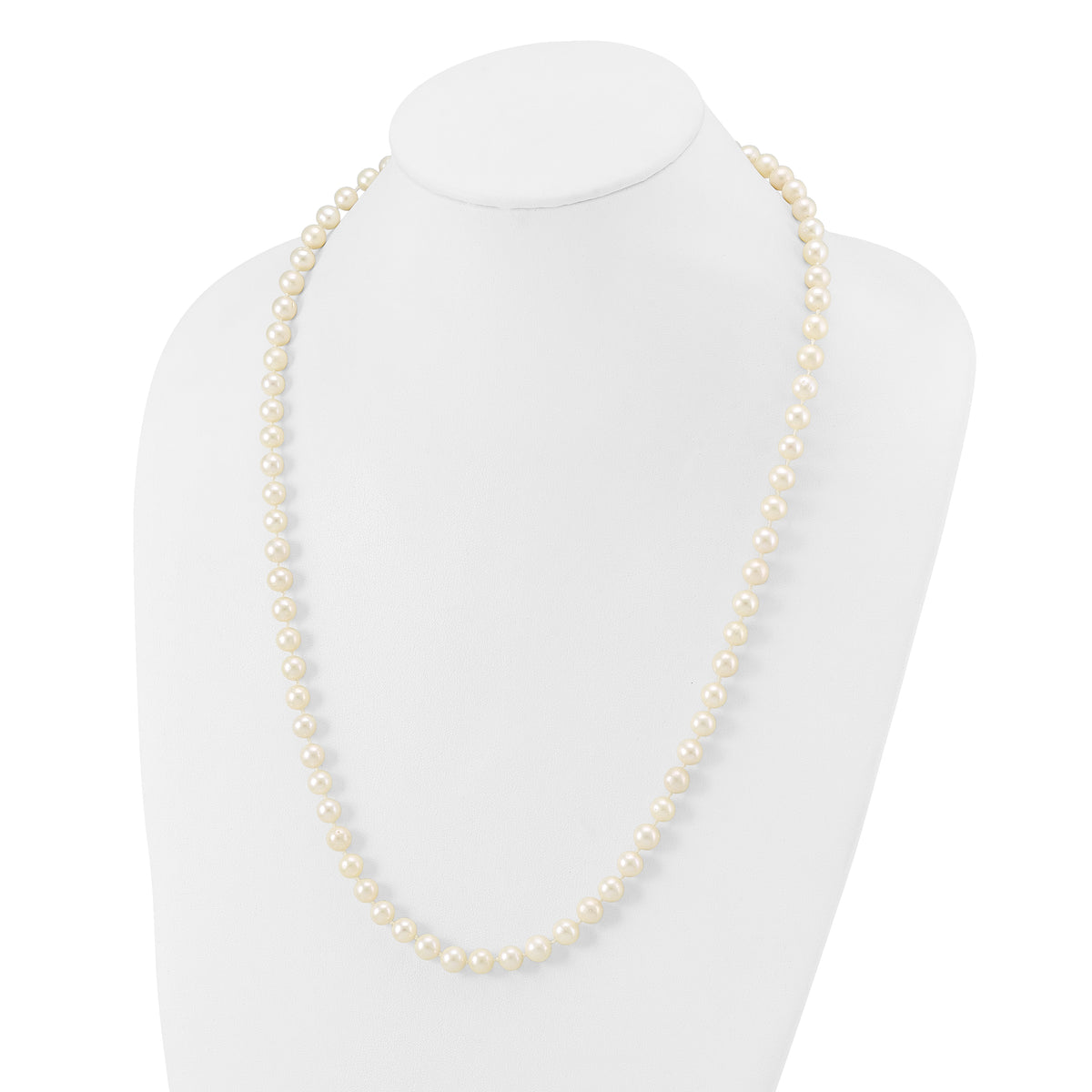 14k 7-8mm White Near Round Freshwater Cultured Pearl Necklace