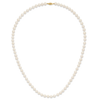 14k 7-8mm White Near Round Freshwater Cultured Pearl Necklace