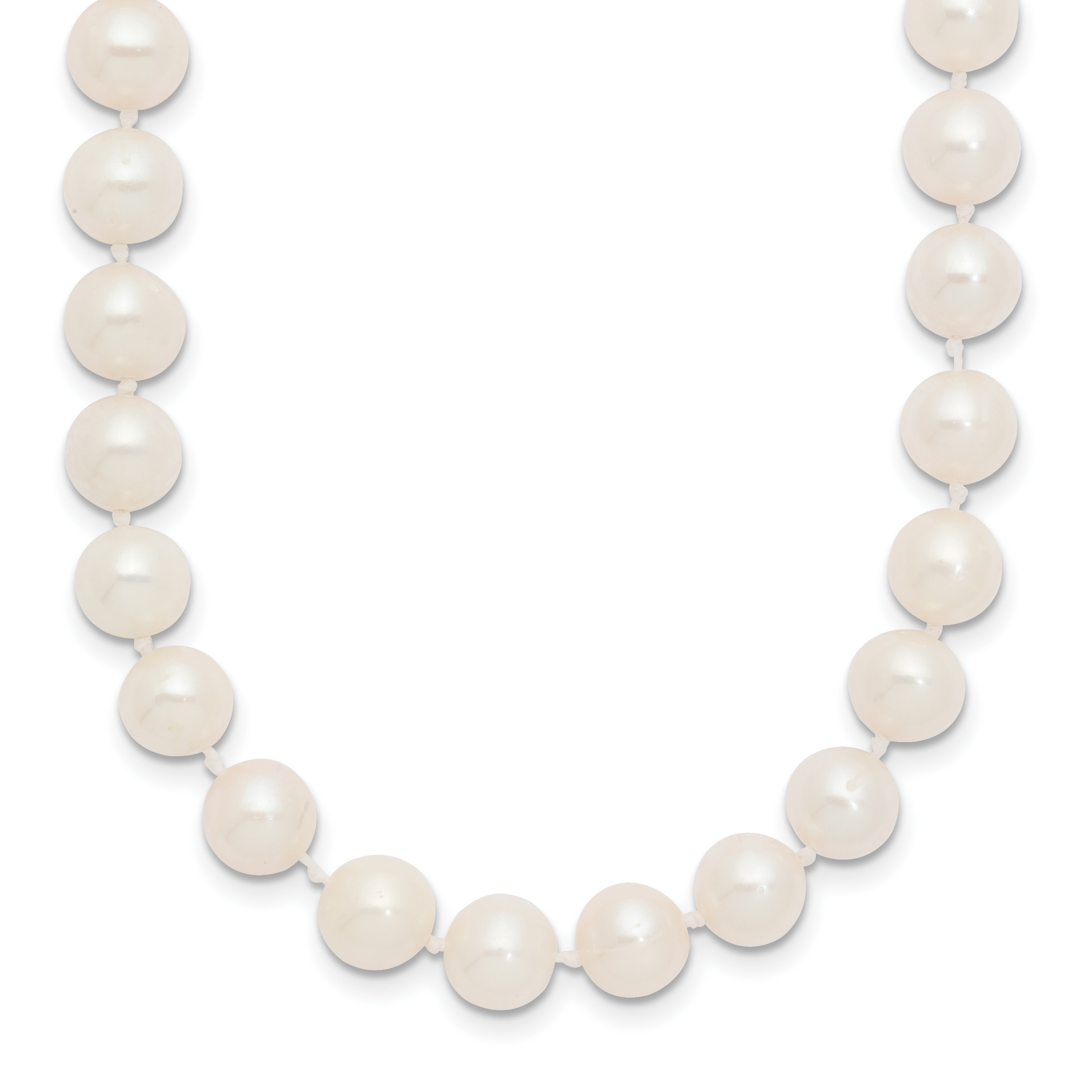 14k WG 7-8mm Near Rnd Wht Freshwater Cultured Pearl 18in Necklace
