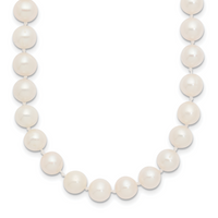 14k WG 7-8mm Near Rnd Wht Freshwater Cultured Pearl 18in Necklace