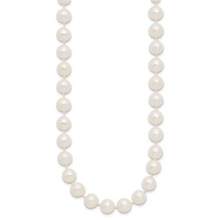 14k 8-9mm White Near Round Freshwater Cultured Pearl Necklace
