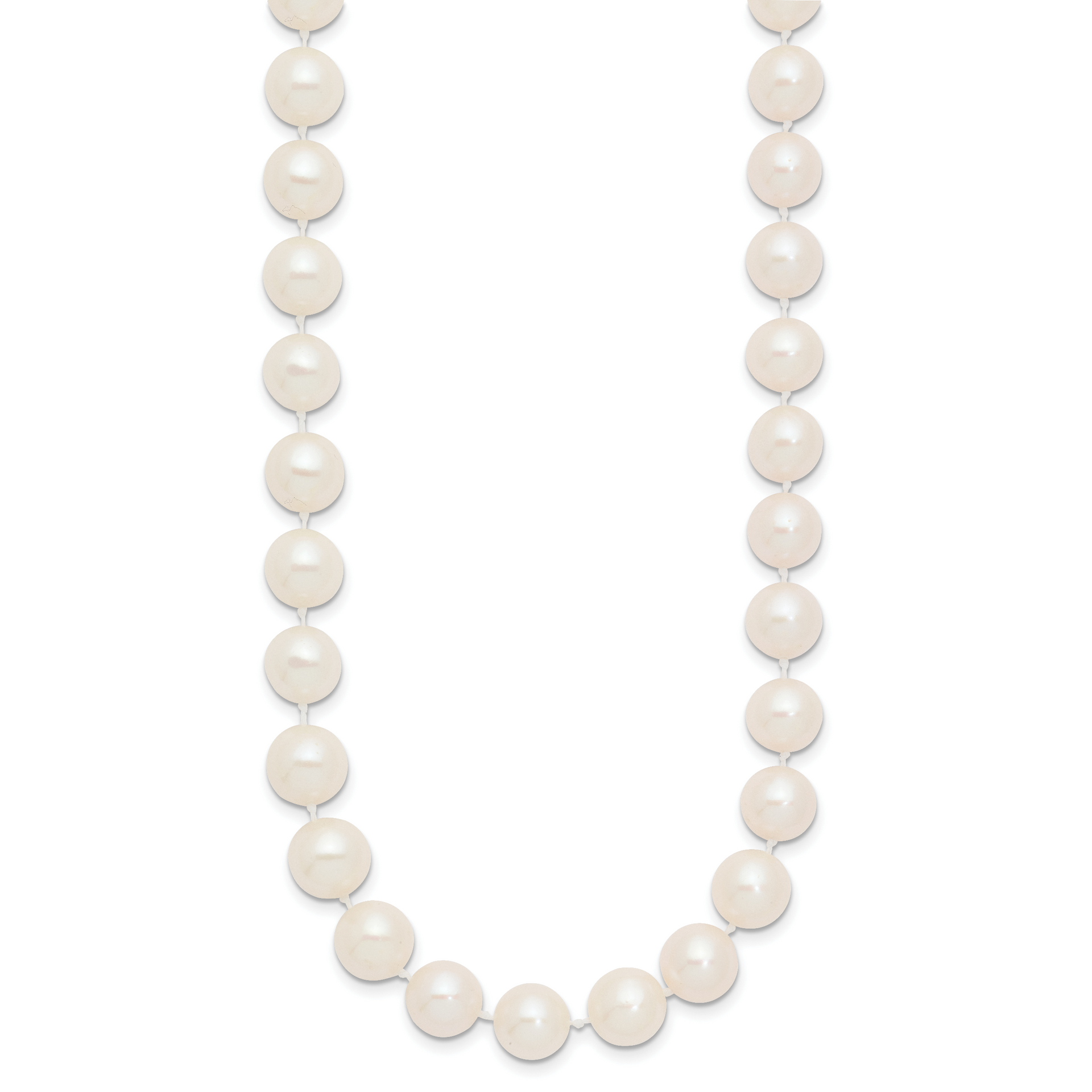 14k 9-10mm White Near Round Freshwater Cultured Pearl Necklace