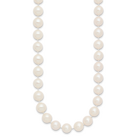 14k 9-10mm White Near Round Freshwater Cultured Pearl Necklace