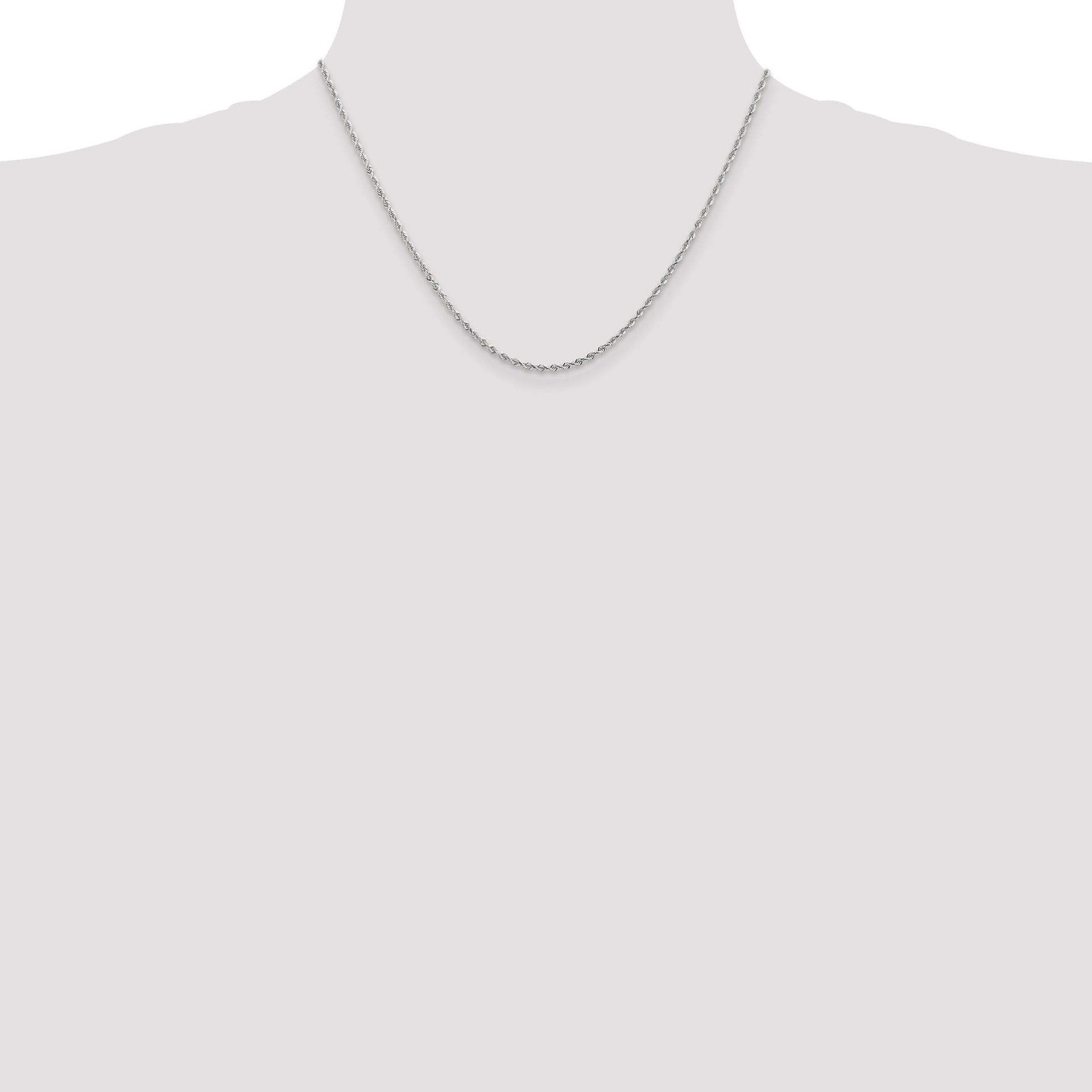 14k White Gold 2.0mm D/C Quadruple Rope Chain