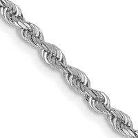 14k White Gold 2.25mm D/C Quadruple Rope Chain