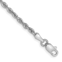 14k White Gold 2.25mm D/C Quadruple Rope Chain Anklet