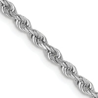 14k White Gold 2.75mm D/C Quadruple Rope Chain