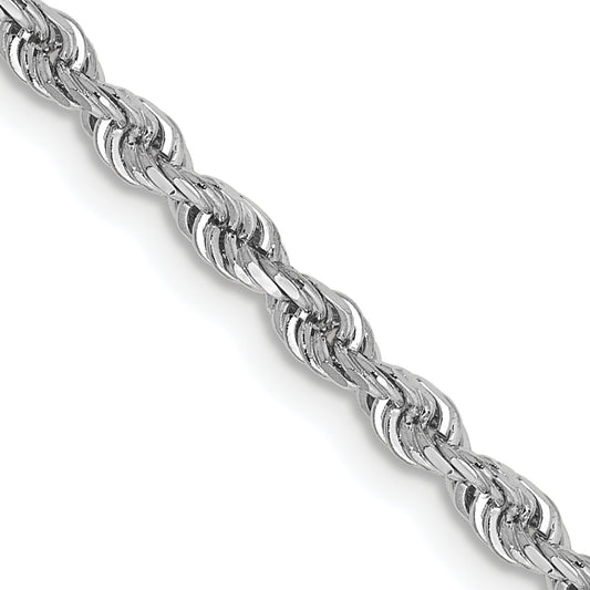 14k White Gold 2.75mm D/C Quadruple Rope Chain