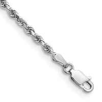 14k White Gold 2.75mm D/C Quadruple Rope Chain Anklet