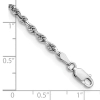 14k White Gold 3.0mm D/C Quadruple Rope Chain