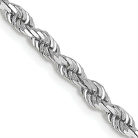 14k White Gold 3.35mm D/C Quadruple Rope Chain