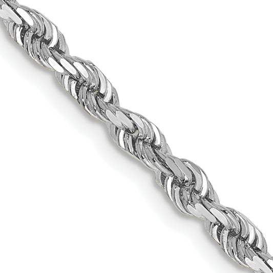 14k White Gold 3.35mm D/C Quadruple Rope Chain