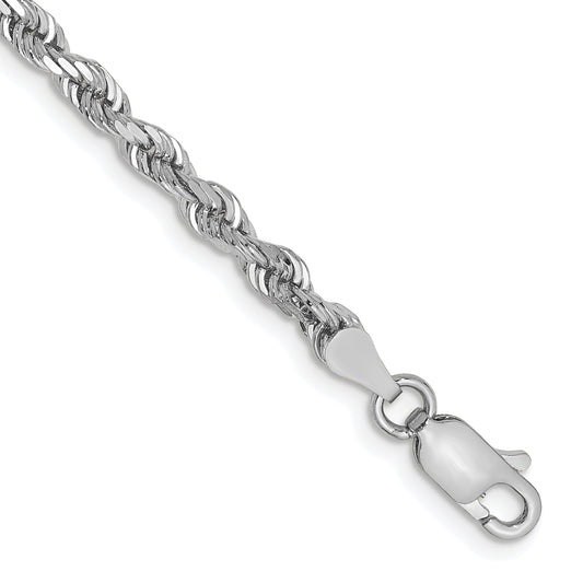 14k White Gold 3.35mm D/C Quadruple Rope Chain