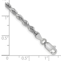 14k White Gold 3.35mm D/C Quadruple Rope Chain