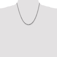 14k White Gold 4.0mm D/C Quadruple Rope Chain
