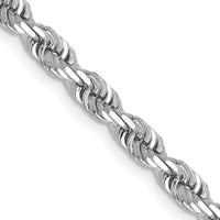 14k White Gold 4.0mm D/C Quadruple Rope Chain